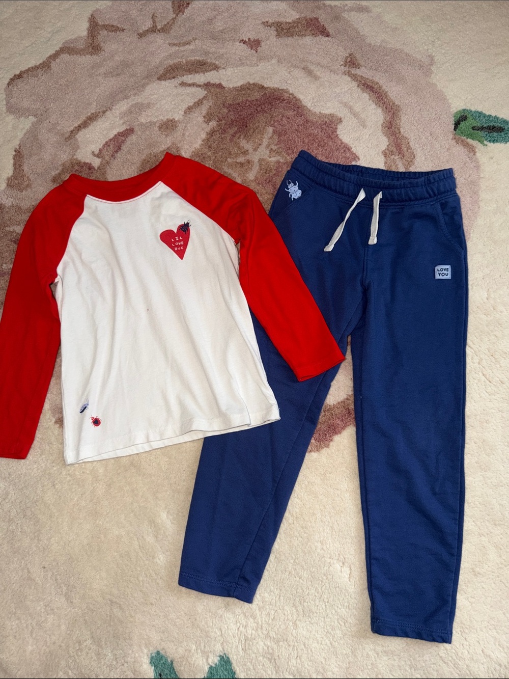 Cat & Jack Red, White & Navy Love Bug Matching Set